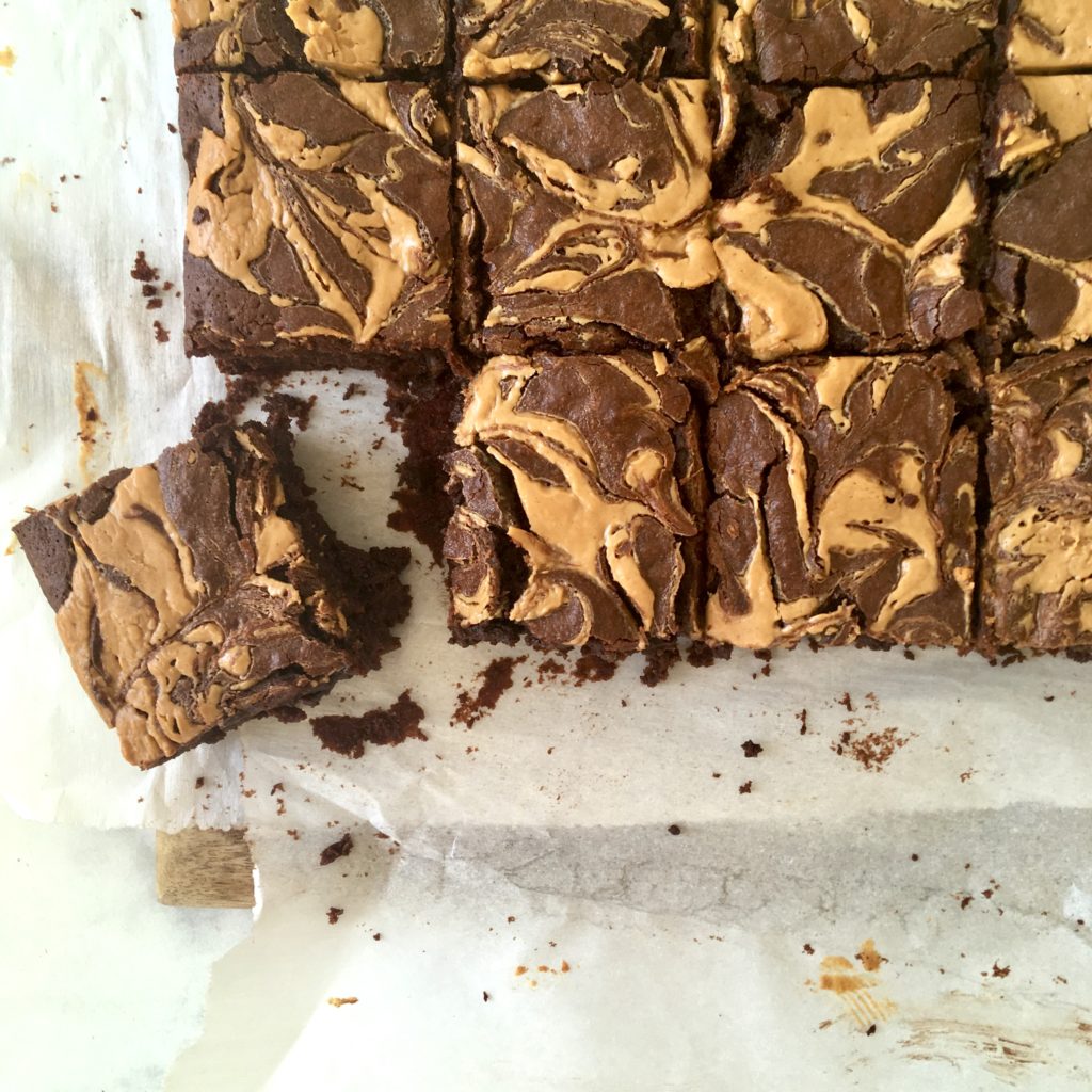 chocolate banana peanut butter brownies