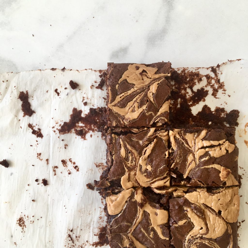 chocolate banana peanut butter brownies