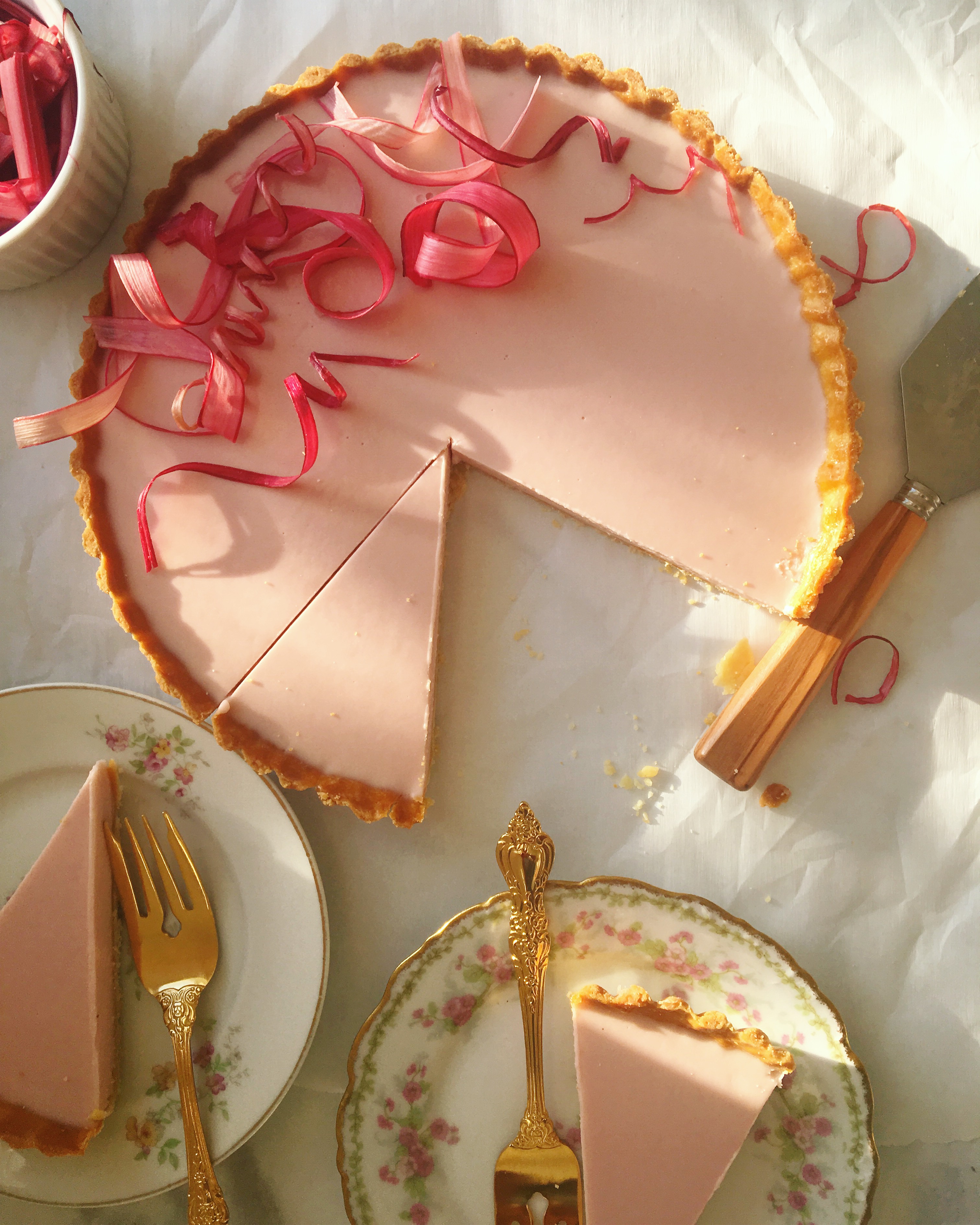 Rhubarb Panna Cotta Tart