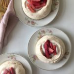 mini pavlovas rhubarb kaffir lime coconut