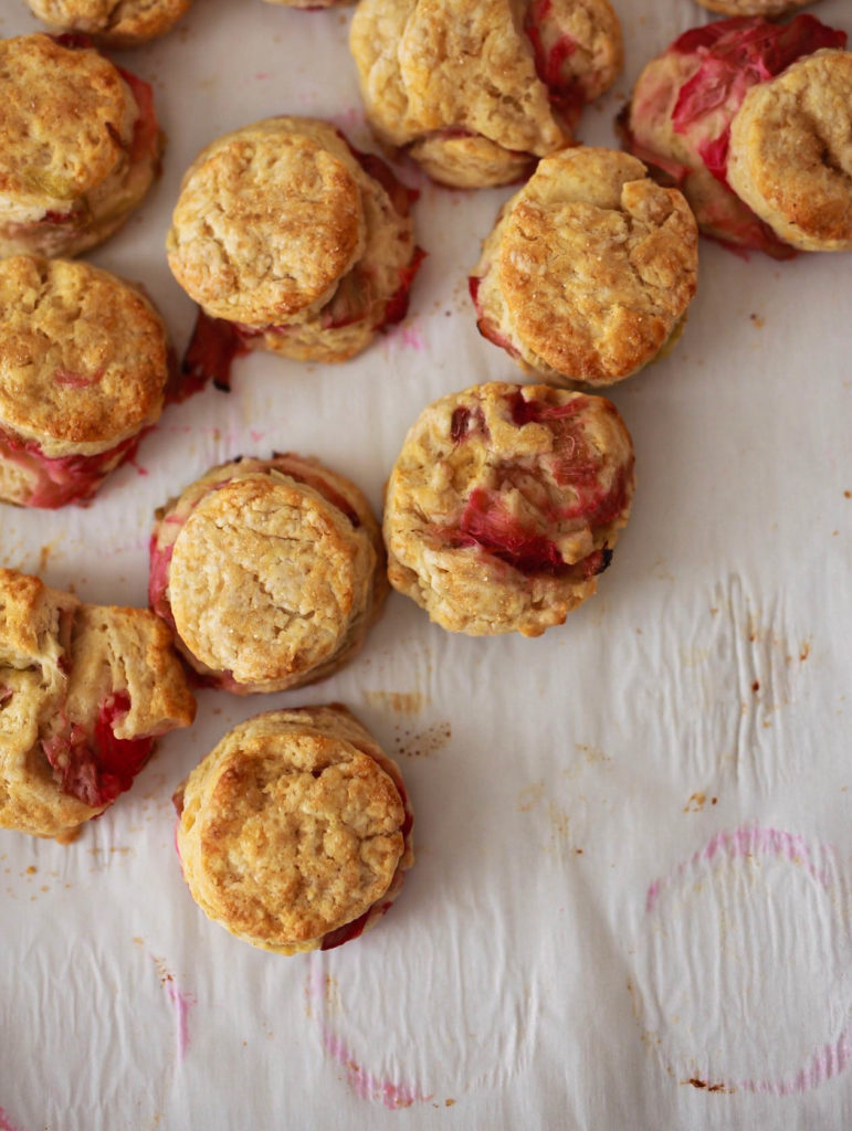 Roasted Rhubarb Buttermilk Brown Sugar Scones