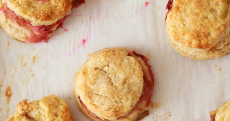 Roasted Rhubarb, Buttermilk, and Brown Sugar Scones