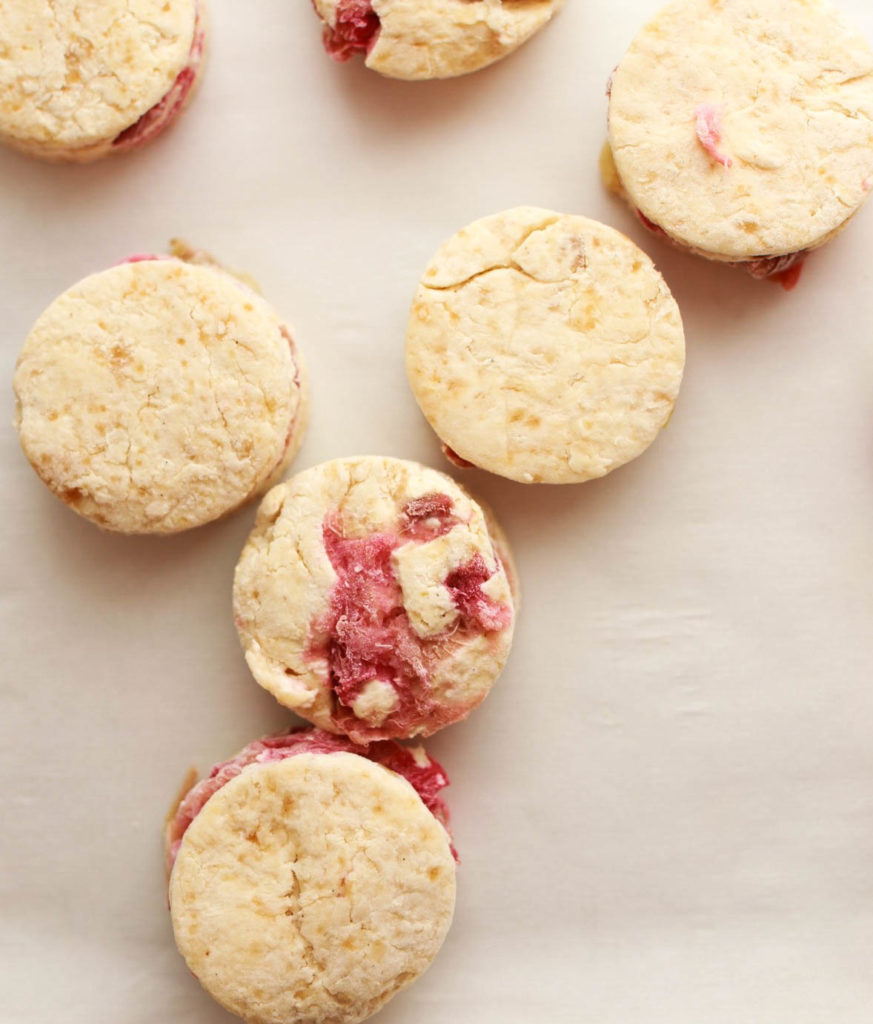 frozen roasted rhubarb scones