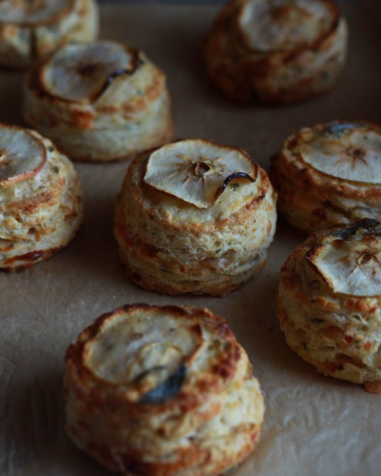 Apple, Sage, and Gruyère Scones