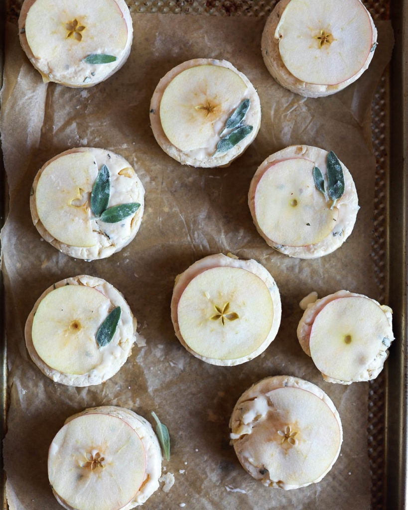 unbaked apple sage gruyere scones