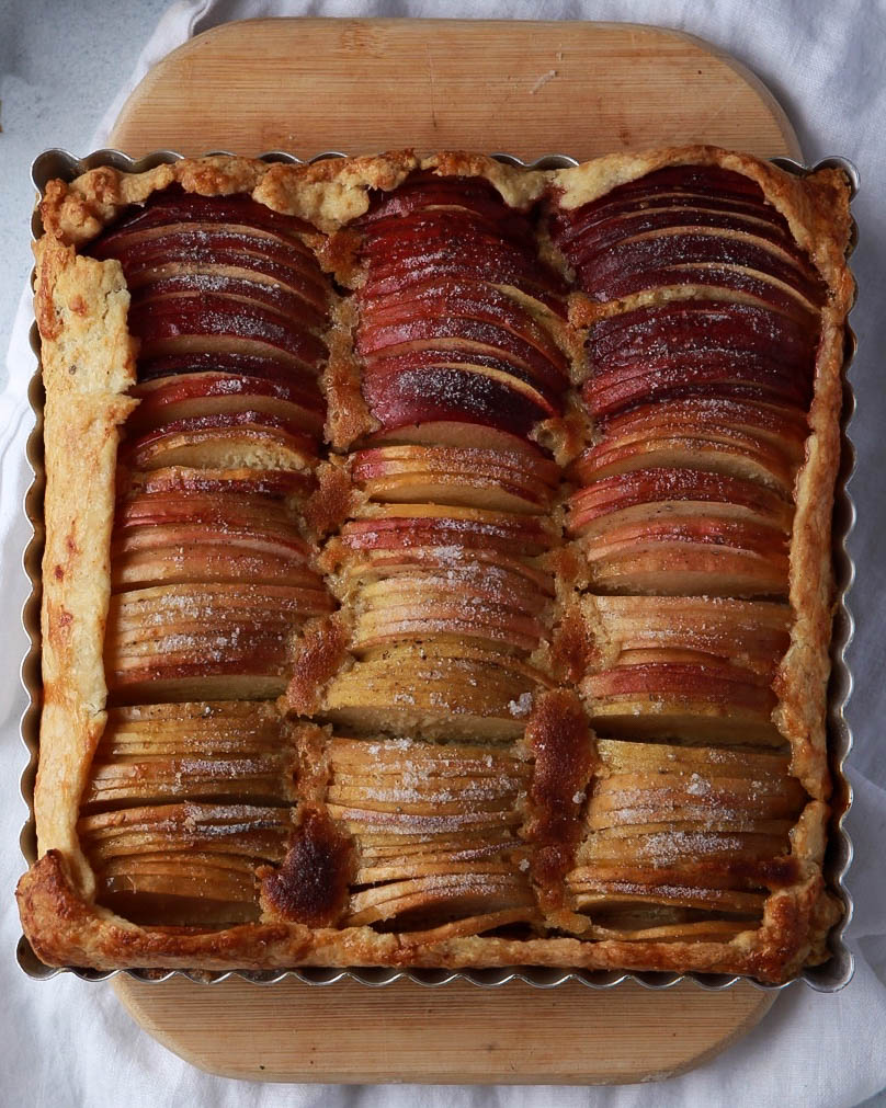 Rustic Apple Ombre Tart with Honey Frangipane