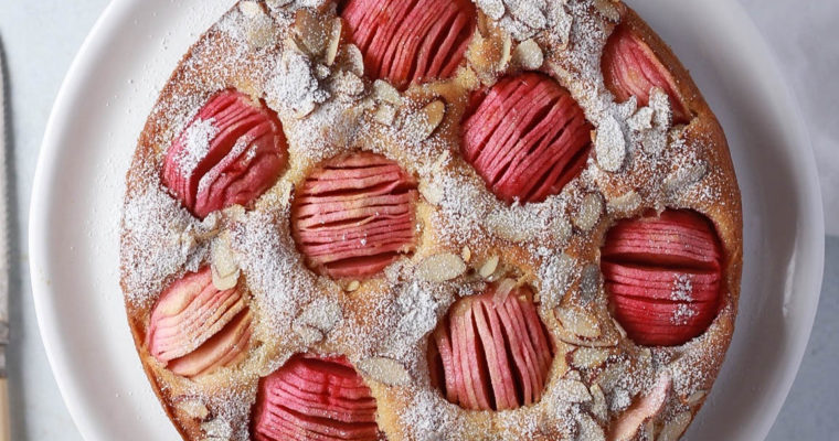 Maple-Almond Sunken Apple Cake