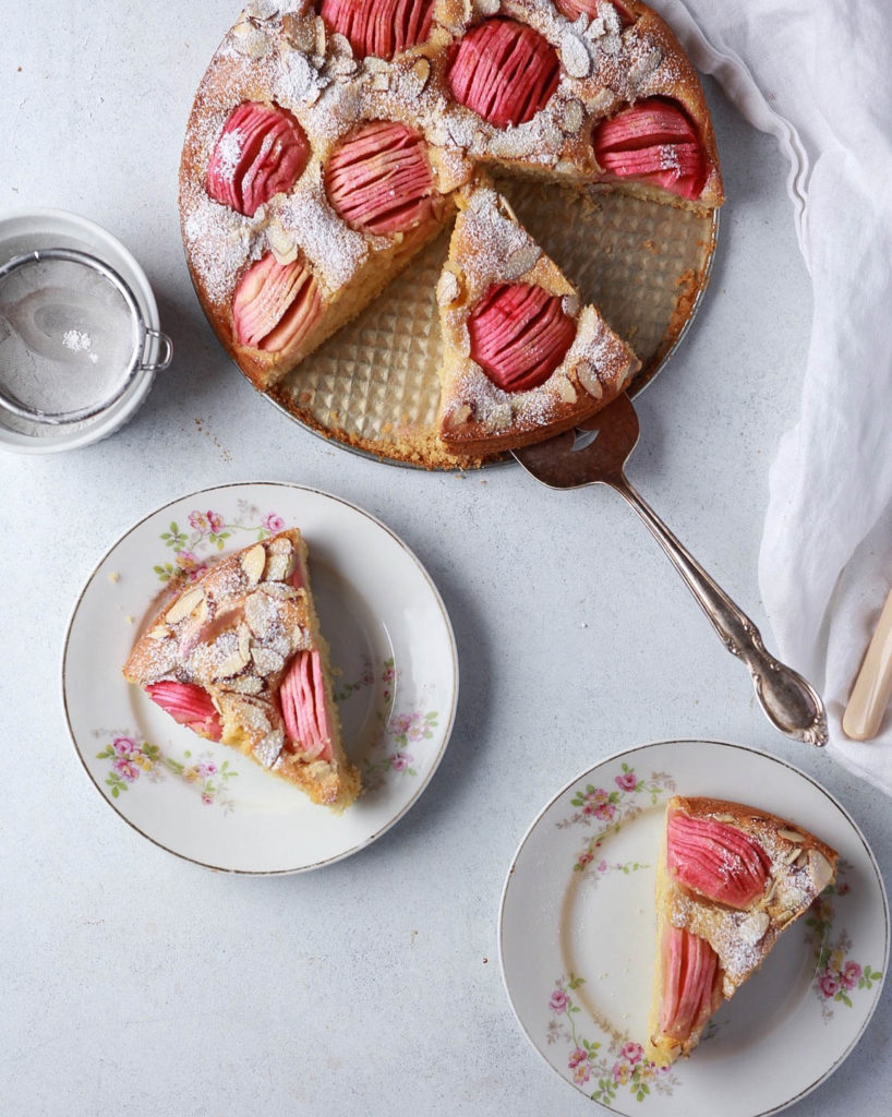 Maple Almond Sunken Apple Cake