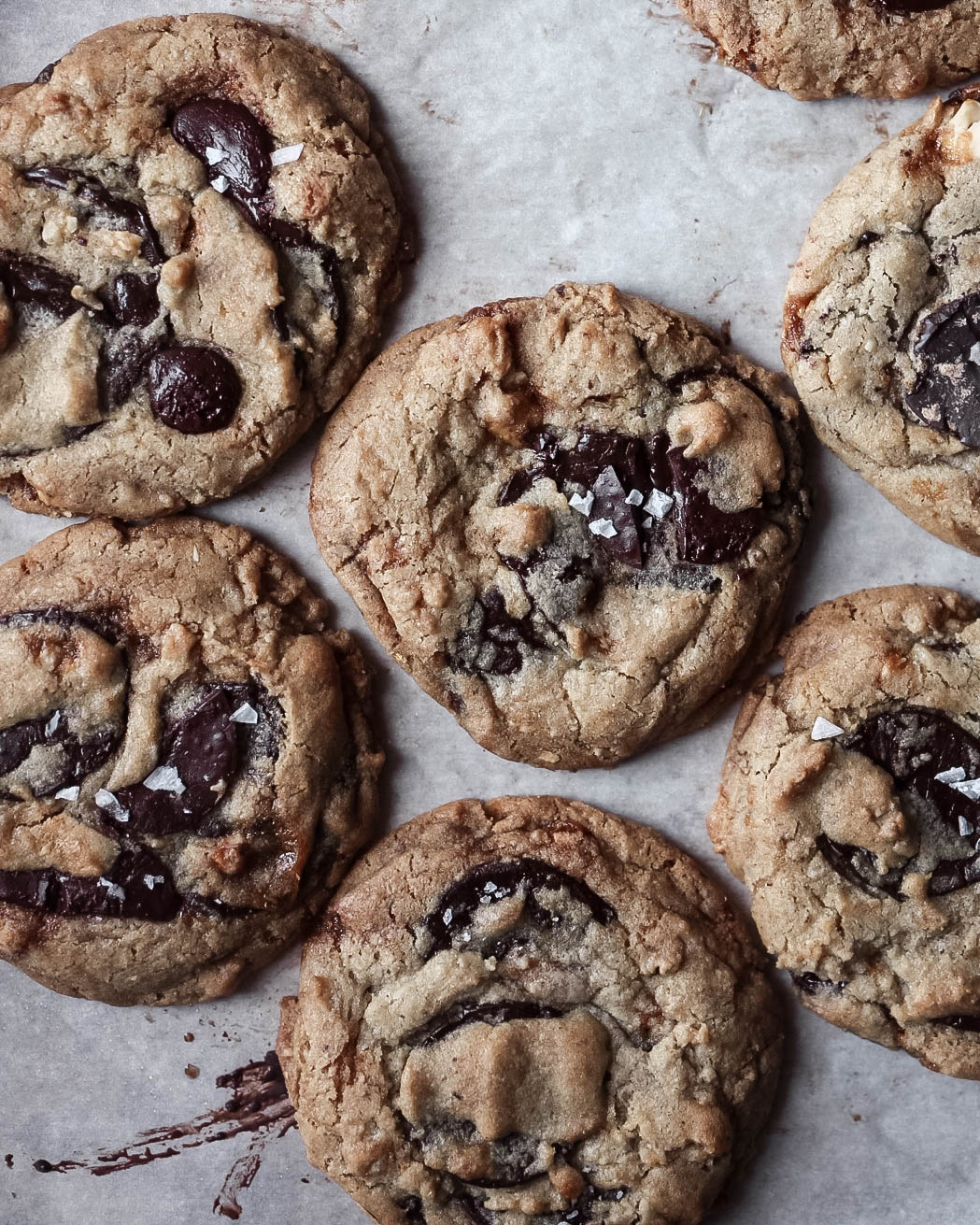 Chocolate Chunk, Rye, and Hazelnut Praline Cookies