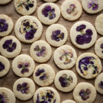 orange blossom shortbread cookies with edible flowers