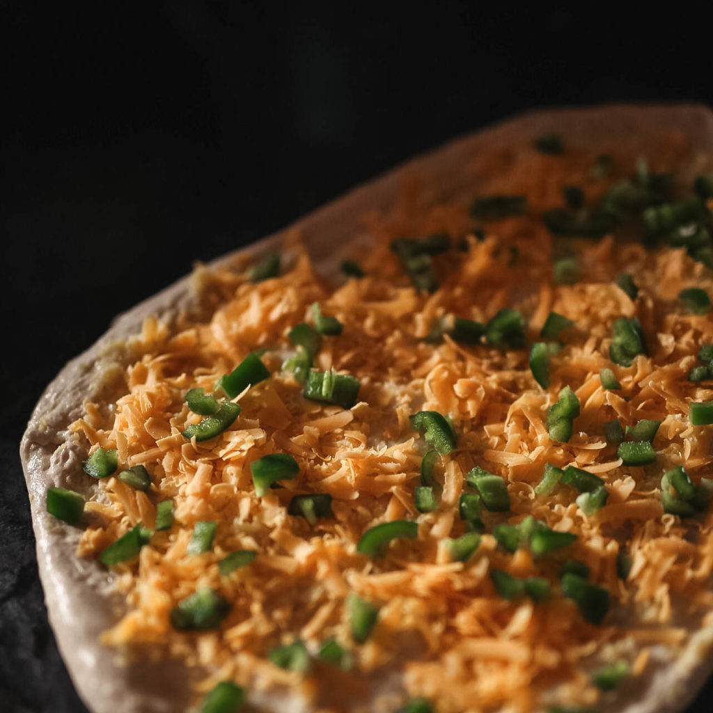 sourdough discard dough with cornmeal jalapeno and cheddar