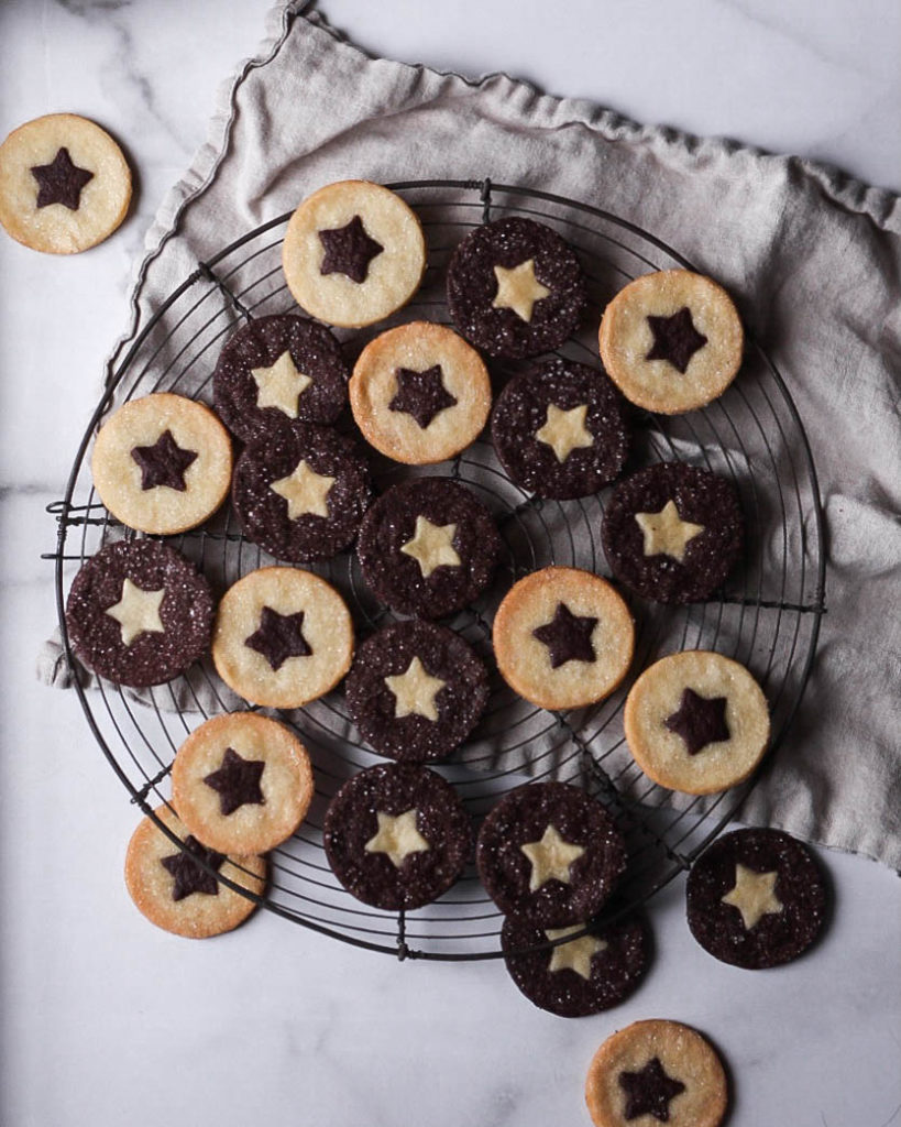 chocolate and vanilla sables